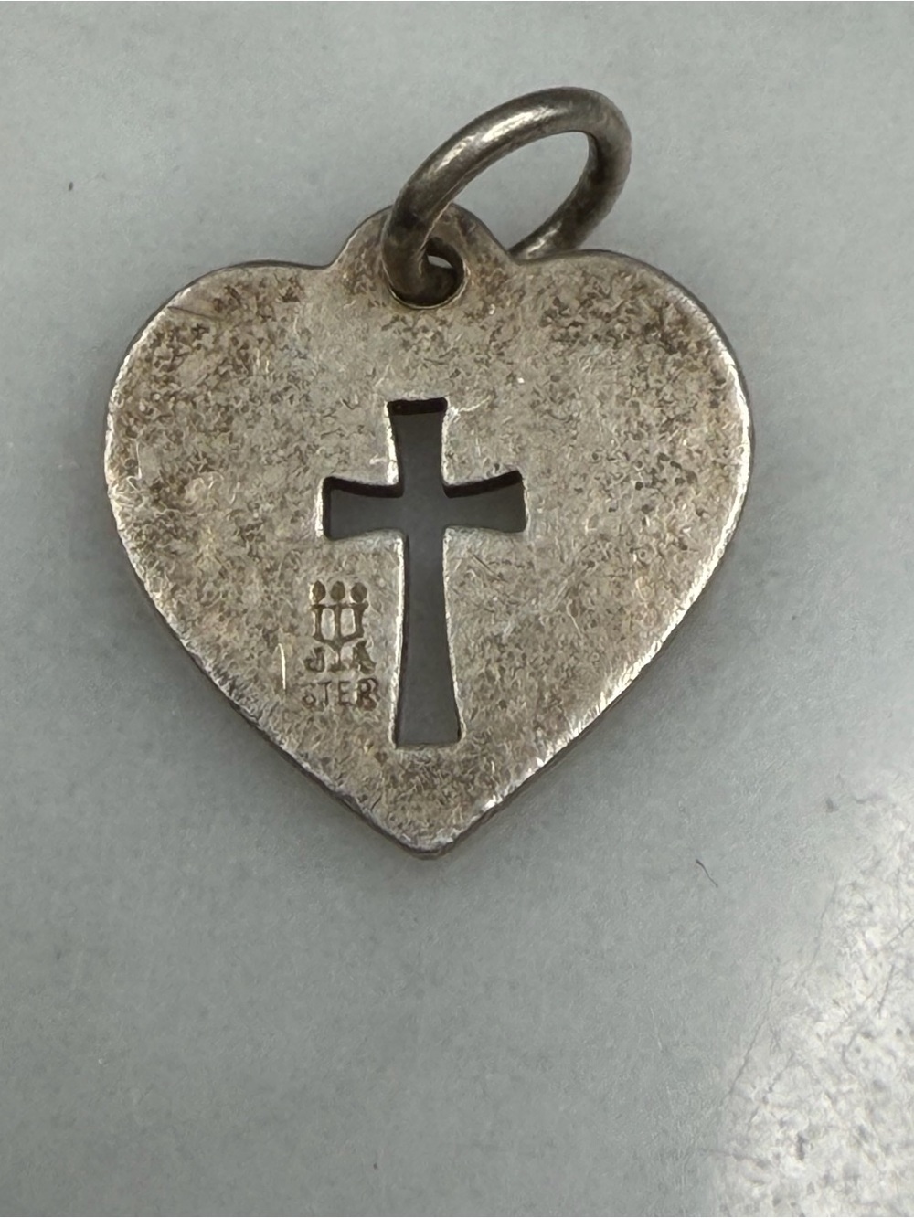 James Avery Crosslet Heart charm Necklace Oendant #S34 925 Sterling silver